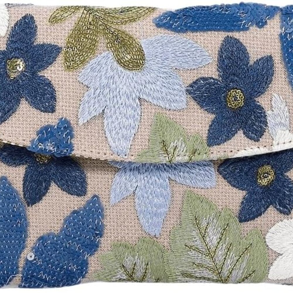 Women's Floral Embroidery Sequin Evening Beaded Clutch Bags Party Purses